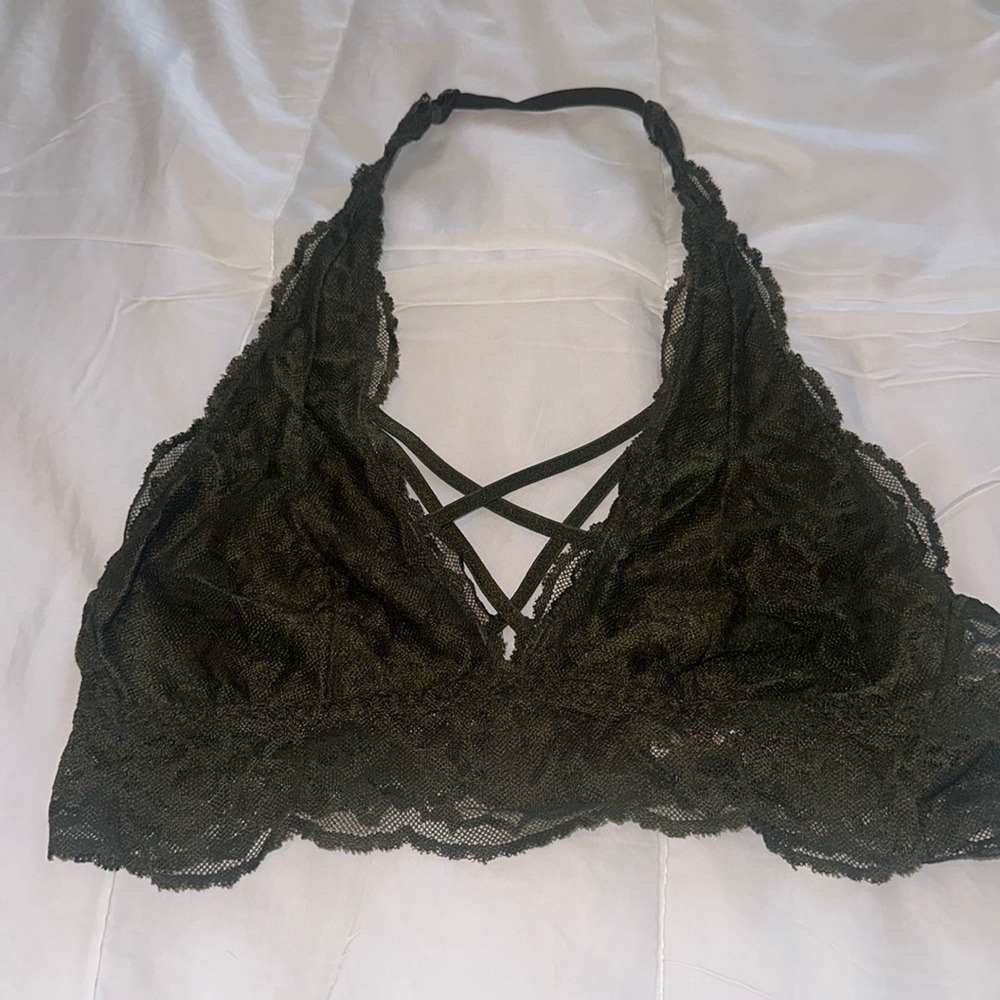 Adjustable halter lace bralette by pink